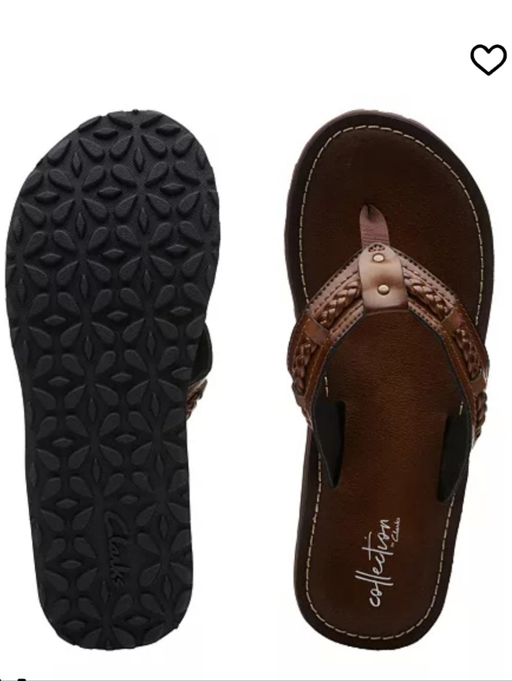 Clarks Artisans Fenner Nerice Brown Tan Flip Flops Sandals Shoes 7 M